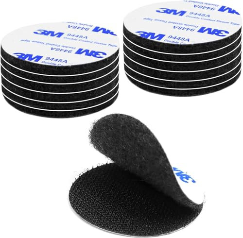 Einaus 20 stück Runde Klebepads, 5 cm Durchmesser, Doppelseitiges Klettband Extra Stark, Selbstklebend für Büro und Zuhause Weiß