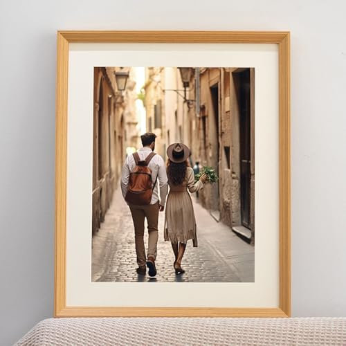 Epinki Fotorahmen 30x40cm, Zertifikatsrahmen Vertikal, Rechteck Bilderrahmen Wand Holz Holzrahmen, Holz