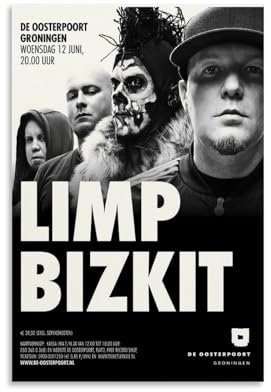 JIWEUQWENN Limp Bizkit (3) Poster, Vintage-Wandkunst, Leinwand, ästhetische Poster, Musik und Filme, Dekor, Gemälde für Wohnzimmer, Schlafzimmer, 20 x 30 cm, ungerahmt