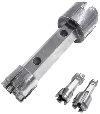 Tub Drain Remover Wrench - Dual Ended Shower Bathtub Drain Removal Tool,Use to Install and Remove Most Bath and Shower Drains and Closet Spuds Square Plastic Toilet Seat Nuts (Silvery)