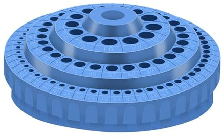 MagiDeal Bit Organizer Box Container Box Grinding Tool Stand Empty Display Three Layers Rotating Home Use Drill Stand 100 Holes, Blue