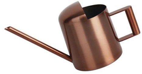 DIYEAH Edelstahl Gießkanne mit Langem Auslauf Präzises Bewässern ohne Halboffenes Nachfüll Design Langlebige Metallgießkanne für Zimmerpflanzen Garten und Büro