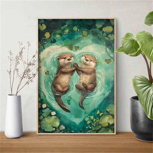 Puzzle 1500 Teile Erwachsene Tier Otter, Klassische Puzzles 87 x 57 cm Impossible Puzzle Pädagogisches Spiel Herausforderung Spielzeug 1500 Teile Puzzles Geschenk für Mann und Frau