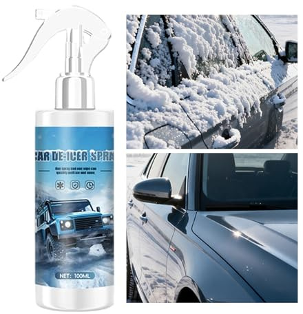 Dégivrant pour pare-brise de voiture – 100 ml – Dégivreur à action rapide – Pour voiture, rétroviseurs, serrures à clé, loquets, joints de porte, nettoyage de la fonte de la neige