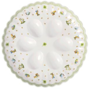 Villeroy & Boch - Easter Delight Eierteller Grün, Teller Ostern zum Bemalen oder Servieren von Eiern, Osterdeko, Oster Geschirr, Premium Porzellan