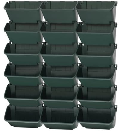 Planta de pared vertical colgante con sistema de riego automático, ahorra espacio, pared vertical para jardín, jardín, balcón, decoración del hogar (verde oscuro)