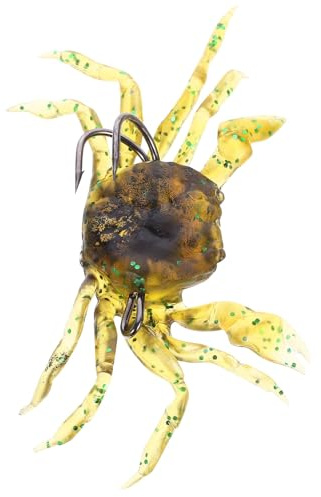 SOLUSTRE Artificial Crab to Attract Big Fish Bright Colours Green Soft Lure with Hooks Made of Sturdy Pvc for Deep Sea Fishing and Bottom Lure Peeler Crab Bait