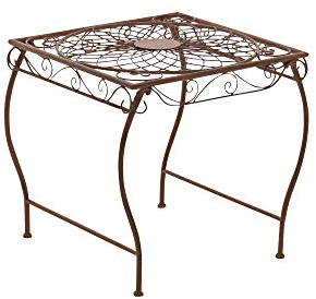 CLP Eisentisch Zarina in nostalgischem Design I Robuster Gartentisch mit kunstvollen Verzierungen, Farbe:antik braun