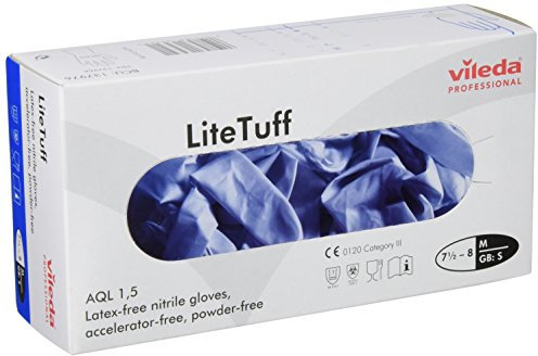 Vileda 235639 - Guanti Litetuff nitrile taglia media - Scatola di 100