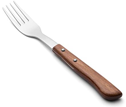 Arcos Cuchillos de Mesa - Tenedor de Carne de Acero Inoxidable 18/10, 200 mm - Mango de Polipropileno Marrón - Resistente y Duradero para Uso Diario