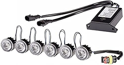 HELLA 2PT 010 458-721 LED-Tagfahrleuchtensatz - LEDayFlex - 24/12V - rund - Einbau - Lichtscheibenfarbe: glasklar - Kabel: 120mm - Fahrzeugfront - Satz