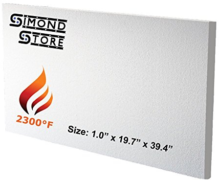Lot de 1 panneau d'isolation thermique en fibre de céramique pour poêles à bois, fours, forges, fours, cheminées – 2,5 x 50 x 100,1 cm