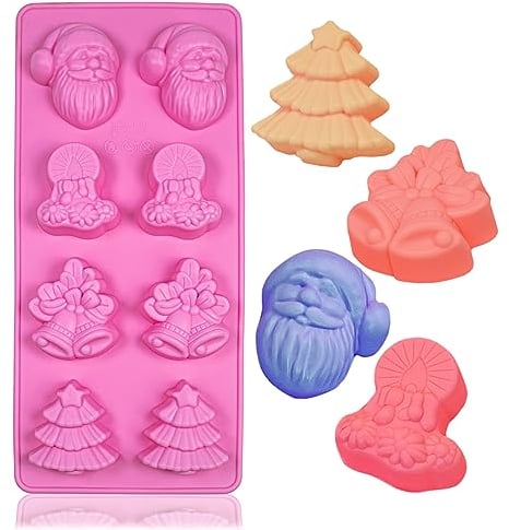 FantasyDay® 8 Cavités Ustensiles à pâtisserie Antiadhésif Moule en silicone Pour Muffins, gâteau au chocolat, moule à savons, Cupcake Et Gelée - Ustensile de cuisine en silicone - Forme de Noël arbre