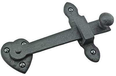 Loquet de portail lourd en fer forgé noir 10,2 x 16,5 cm