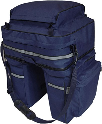 WITAN Gepäcktasche 3-Fach Fahrradtasche Satteltasche B 37x H 48x T 30 (Blau) FT3