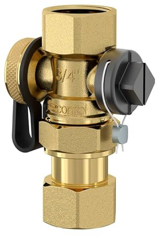 Flamco Flexcontrol 3/4, Schnellkupplung für Ausdehnungsgefäße,Kappenventile mit gesicherter Absperrung und Schlauchanschluss zur Gefäßentleerung, 0-10 bar, 28920
