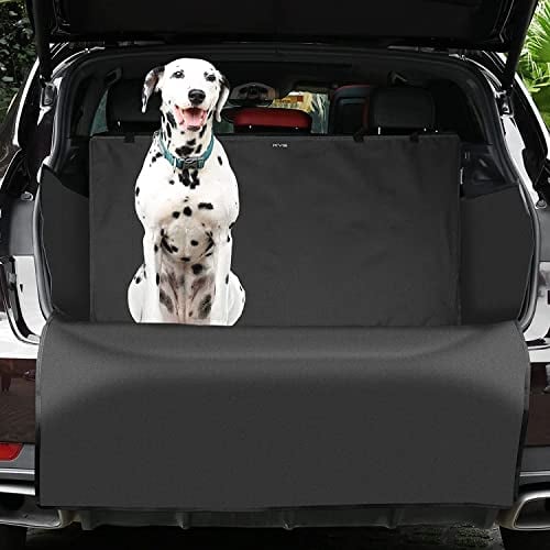 KYG Telo Auto per Cani Tessuto Oxford Impermeabile Antipolvere Tappetini per Bagagliaio Protezione Universale Posteriore Bagagliaio Fodera per Animali con Protezione Laterale Nero