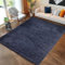 Carpettex Hochflor Teppich 200x300 (200x290 cm) Marineblau - Flauschiger, Extra Weich und Pflegeleicht - Shaggy Modern Einfarbig für Wohnzimmer, Schlafzimmer, Esszimmer und Küche
