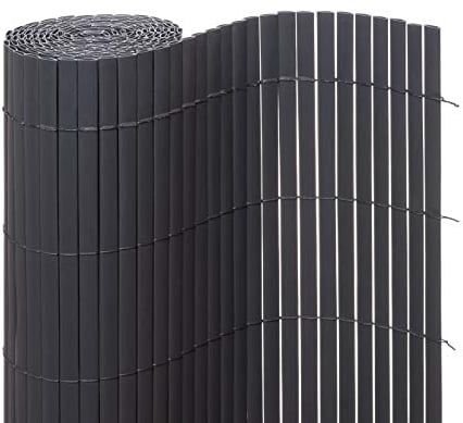 Ventanara® Sichtschutzmatte PVC Sichtschutzzaun Sichtschutz Windschutz für Garten Balkon Terrasse (90 x 300 cm, Grau)