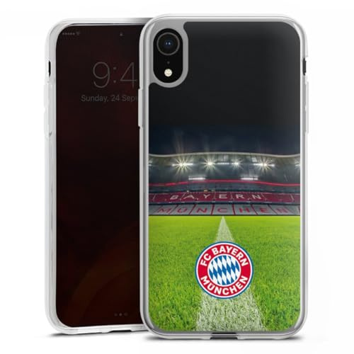 Silikon Hülle kompatibel mit Apple iPhone Xr Case transparent Handyhülle FC Bayern München Stadion FCB