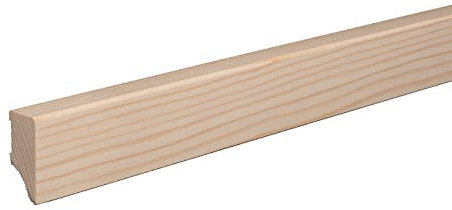 REESE Sockelleiste aus Holz | FICHTE | Massivholz-Fußleisten für Laminat Vinyl Parkettt | Weimarer Profil | 40mm | Fichte roh geschliffen