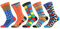 WeciBor Herren Bunt Beiläufig Gemusterte Socken Gekämmte Baumwolle Lustig Neuheit Crew Socken, 5 Paar Geometrie 1, Einheitsgröße