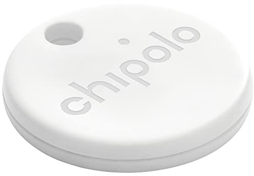 Chipolo One - 1 Pack - Localizador de Llaves, Rastreador Bluetooth para Llaves, Bolso, Alertas gratuitas de Fuera de Alcance, Funciona con la aplicación Chipolo (Compatible con iOS y Android) Blanco