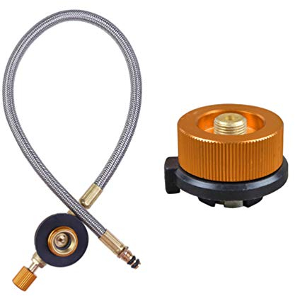 ULTECHNOVO Aufblasbares Gastank-Ventil aus Metalldraht, Schlauch mit Adapter für Outdoor-Campingkocher Tischgrill