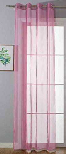 Ösenvorhang Transparent »Uni« Gardine HxB 245x140 cm Rosa Stores Vorhang Ösen Bleibandabschluß Wohnzimmer, 20332-cn