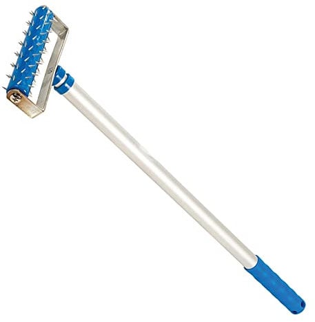 Dapetz ® Twist & Lock Extension Roller Wallpaper Perforator Aluminium Handle 150 X 590mm Durable Polymer Roller with Hardened Steel Spikes On A Telescopic, Anodised-Aluminium Handle