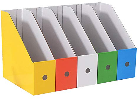 Yhuasia Zeitschriftensammler Set, 5 Stüke Pappe Zeitschriftenständer, Pappe Zeitschriftenständer, Karton Zeitschriftenbox, für Schulheim Büro Home Stationery Office Supplies File Storage