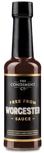 The Condiment Company Free From Worcester Sauce 155g, Gluten Free | Vegetarian and Vegan Friendly, For Marinades, Cooking & Seasoning