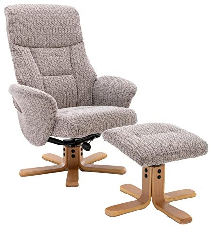 Morris Living The Giza - Fabric Swivel Recliner Chair & Matching Footstool in Wheat