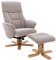 Morris Living The Giza Fauteuil inclinable pivotant en tissu et repose-pieds assorti Couleur blé