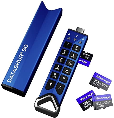 iStorage datAshur SD, Encrypted USB Flash Drive with Removable iStorage microSD Cards (Sold Separately), Password Protected, Secure Collaboration, FIPS Compliant