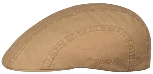 Stetson Madison Delave Schirmmütze Flatcap UV-Schutz Nachhaltig Damen und Herren Frühling Sommer Hellbraun S (54-55 cm)