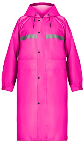 Coralrain Long manteau de pluie à capuche imperméable de sécurité imperméable Poncho pour homme femme adulte