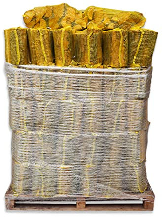 Standard Nets Kiln Dried Hardwood Firewood Logs - Ready to Burn Easy to Carry & Store - Suitable for Open Fires Chimenea Oven Wood Burning Fired Stoves Firepits Campfire Log Burners - 90 Nets