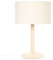 MiniSun | Single Stem Natural Light Wood Table Lamp with a Beige Drum Shade | Home Décor, Bedside & Desk Lamp