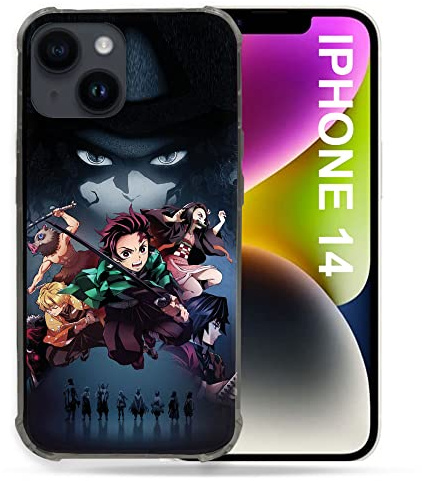 Cokitec Schutzhülle für iPhone 14 (6.1), Manga Demon Slayer, Schwarz