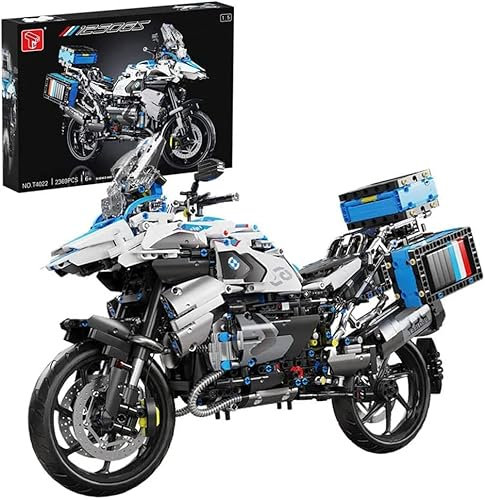 Technik Motorrad Bausteine für 1250 GS, 2369 Teile 1:5 Technik Supermotorrad Modell Bauset für Kinder ab 6 Jahre, Kompatibel mit Lego Technic