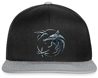 Spreadshirt The Witcher Emblem Logo Geralt, Ciri Und Yennefer Snapback Cap, One Size, Schwarz/Grau