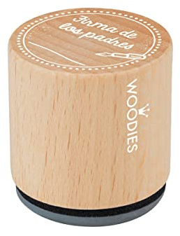 Stempel aus Holz und Gummi, Unterschrift der Eltern, Durchmesser 33 x 30 mm.