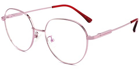 LANLANG lesebrille für damen mit Flex Memory Titanium,Blaulichtfilter brille,lesehilfe,Anti blaue,Niedlich,runden,hohe Auflösung hohe Transparenz