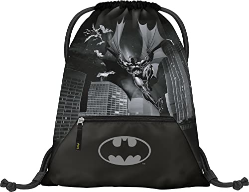 Baagl Turnbeutel für Jungen, Wasserdichte Schuhbeutel für Kinder, Schule und Kindergarten Sportbeutel, Sportsack (Batman Dark City)