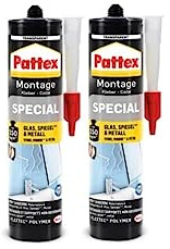 Pattex Montagekleber Special - Innen und Außen - Transparent - 2x290g