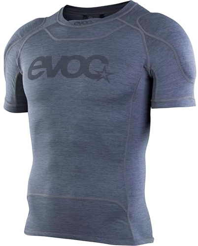 EVOC ENDURO Shirt, Protektorenhemd (LITESHIELD FLEX Schulterprotektoren, S.LEISURE Stretch-Material, 3D-Belüftung, maschinenwaschbares Fahrradzubehör, Größe: XL), Carbongrau