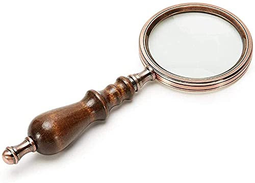 FLOWFX Lupe 10 Hohe Vergrößerung Hand Vintage Holzgriff HD Optische Linse zum Lesen Handwerk Reparatur Lupe Lofty Ambition
