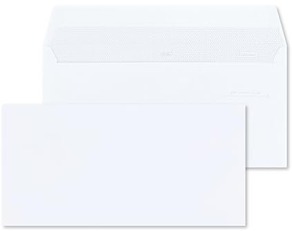 RAYLU PAPER - Confezione di buste bianche in carta con chiusura autoadesiva per l'invio di documenti e lettere, facile da sigillare, 90 g/m² di spessore (DL, 10 unità)