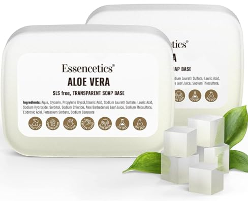 Essencetics Aloe Vera Glycerin Seifenbasis zum Seifengießen, Glycerinseife, 1 kg